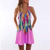Boho Feathered Summer Dress